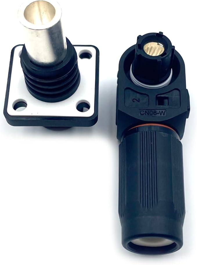 1 Set Battery Energy Storage Connector, 350A High Current Connectors Quick Plug Terminal Black Right Angle Plug and Socket IP67 Waterproof Power Adapter Crimping 120mm² Wiring (1500V)
