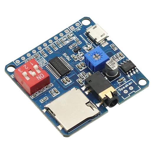2PCS Voice Sound Playback Module MP3 Trigger Player Module UART I/O Trigger Class D Amplifier Board 5W 8M Storage SD/TF Card for Arduino