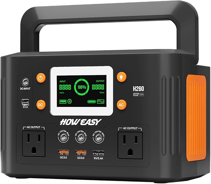 HOWEASY Portable Power Station, 260W Solar Generator by HOWEASY