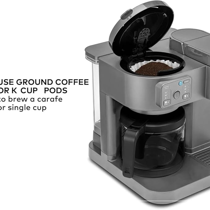 K Duo Coffee Maker for Hot and Iced Drinks, Single Serve KCup Pod Brewer and 12 Cup Carafe Drip Coffee Pot, 60oz Water Reservoir,Pause & Pour Feature, Perfect for Home & Office Use