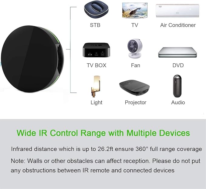 Smart IR Remote Control Hub WiFi Infrared Universal Remote Control IR Blaster Smart Home Automation Compatible with Alexa Google Home