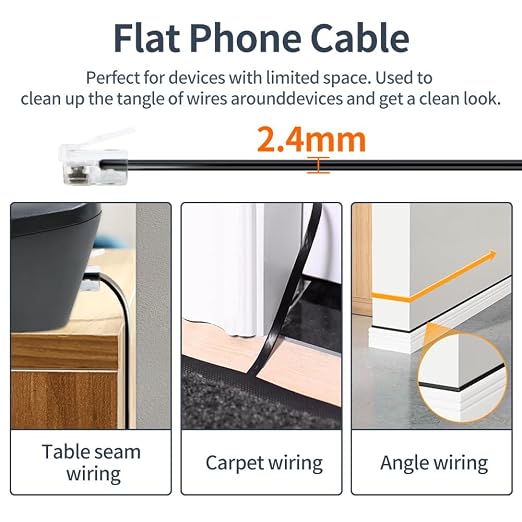 RJ12 Cable 10 feet Telephone Line Cord - Image 6
