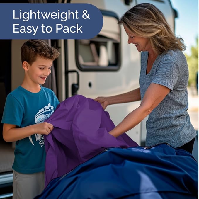 RV Short Queen Sheet Set 60 X 75 - 4 Piece RV Short Queen Bed Sheets - Soft, Breathable & Cooling - Designed for Bunks, Trailers and Campers - Fits 8” to 12" Mattress - Hotel Luxury Bedding - Purple