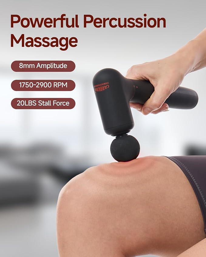 CAREKING Upgraded 2-in-1 Massage Gun with Heat, Pain Relief Deep Tissue Back and Neck Massager with Extension Handle, Handheld Muscle Massage Gun for Back, Shoulder, Arm,Thigh