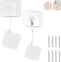 Rierdge 1000g Set of 2 Punch-Free Automatic Sensor Door Closer, Multifunctional Drawstring Auto Door Closer for Residential Commercial Bedroom Room Storm (White)