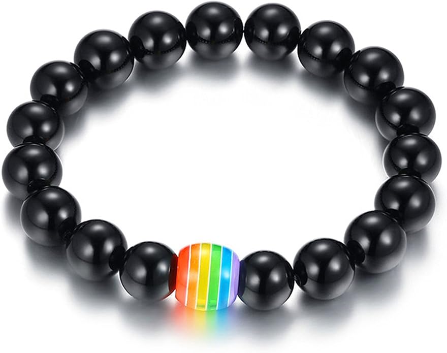 Nanafast Titanium Stainless Steel Rainbow LGBT Pride Bracelet Handmade Braided - Image 5