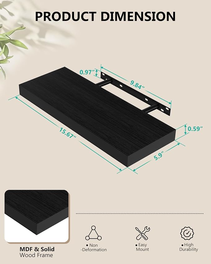 WALI Floating Shelves for Wall, 3 Tier Bathroom Storage Shelf Over Toilet - Image 2