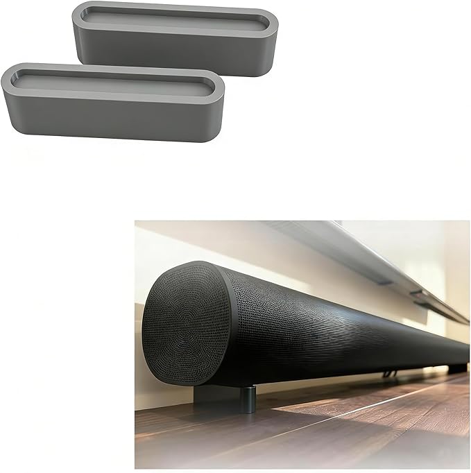 Compatible with Sonos Arc Soundbar Riser Feet Stand Set | Elevate 1″–3″ for Better Sound & Under-Cabinet Clearance | Anti-Vibration Soundbar Lift Kit | Tool-Free Installation (Grey, 40mm)