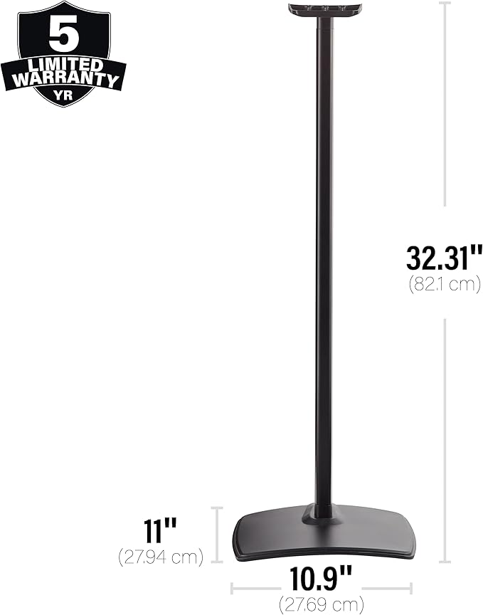 Sanus Wireless Speaker Stands for Sonos ERA 300™ (Black) - Pair, Perfect Stand Setup for Easy and Secure Mounting of New Sonos Era 300™ Speakers - OSSE32-B2
