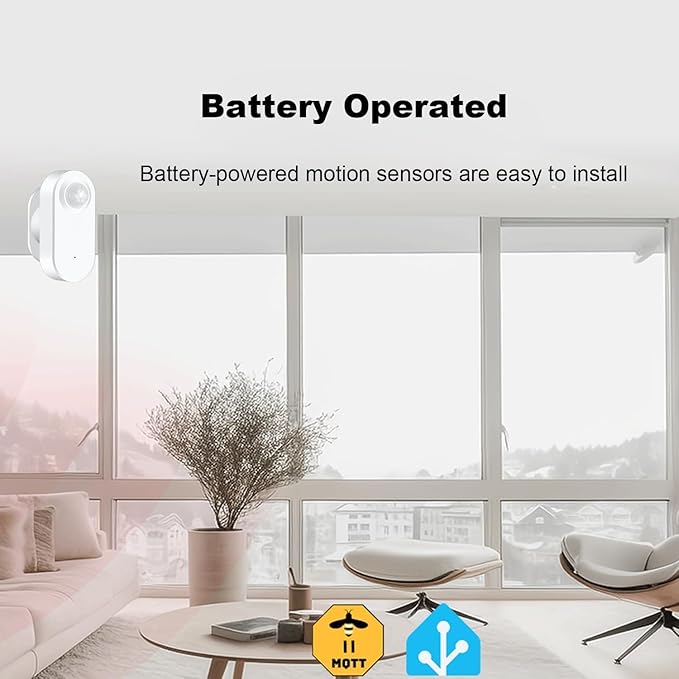 Haozee Smart Motion Sensor, Zigbee PIR Motion Sensor with Illumination, High Sensitivity, Real-time Detection, Zigbee Hub Required, Supports Home Assistant, Zigbee2MQTT