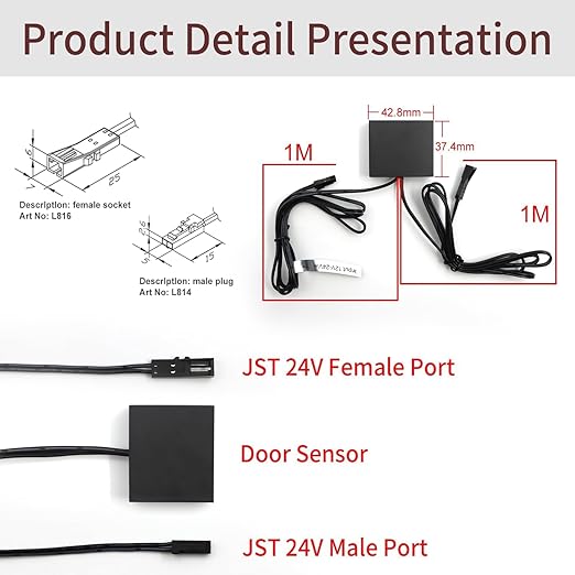 VST LED Door IR Sensor Switch-Light Turns On/Off When Door Opens/Closes for 12V LED Light,Ideal for Closet,Kitchen Cabinet, Storage Locker