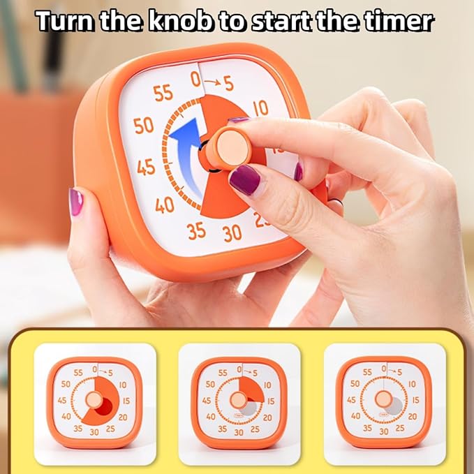 Visual Timer for Kids - 60 Minute Visual Kids Timer for Classroom Home Office, Countdown Timer for Cooking Teaching Working Meeting (Blue)