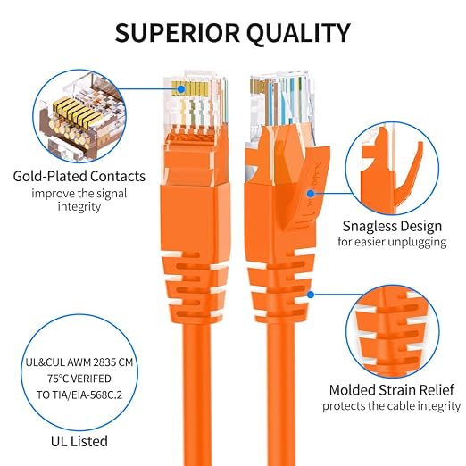 Cat6 Ethernet Cable 0.5 Feet 10 Pack Network RJ45 Cat6 Internet Patch Cable - Image 3