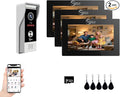 Video Doorbell Intercom System,7 Inches Touch Screen Video Doorbell Door Phone System,Support Remote Unlock, Dual-Way Intercom,Night Vision for Villa House Office Apartment (1-Camera + 3-Monitor)