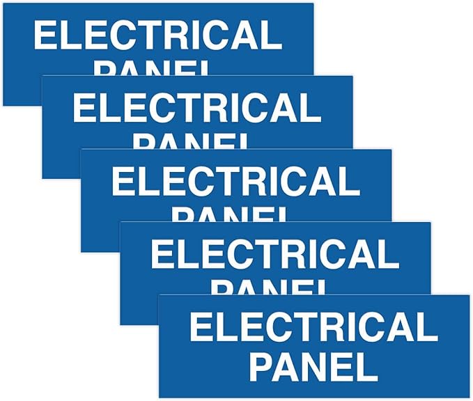 All Quality Basic Electrical Panel Sign - Fire Regulation Safety Compliance Sign - Blue - Large (5 Pack)