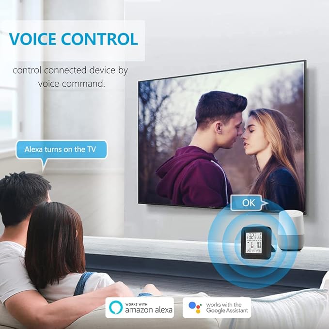 eMylo USB Smart WiFi IR Remote Control with Temperature & Humidity Sensor – Tuya App Control, Compatible with Alexa, Universal Controller for TV/AC/Audio/DVD