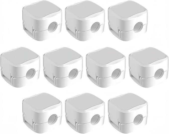 10 Pack Cord Organizer Holder,Magnetic Cable Clips for Desk Nightstand,Cable Management Clips,Desk Cable Holder Clips Adhesive Phone Charging Cable Keeper for Office Home Desktop Bedroom, White
