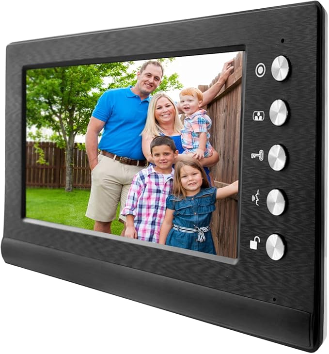 toncont Video Doorbell Intercom System, 7" Monitor Video Door Phone Kits, Wired Video Door Entry System, IR Night Vision Door Camera, Unlock, Dual-Way Intercom Outdoor Indoor for Home Villa (Black)
