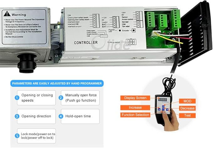 Olideauto Black Automatic Touch Free Door Opener DSW120,Automatic Exterior Door Kit Sensor Open with 2PCS Touchless Motion Sensor