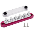 6 x M8 (5/16") Studs Power Distribution Block Bus Bar 12V, Ampper 5.9" HD 200A Marine BusBar Battery Distribution Block W/Cover for Car Boat Solar (Red)