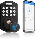 KNOBWELL Fingerprint Door Lock, Smart Keypad Deadbolt, Keyless Entry Lock for Front Door - Auto Lock - Easy Installation - Matte Black