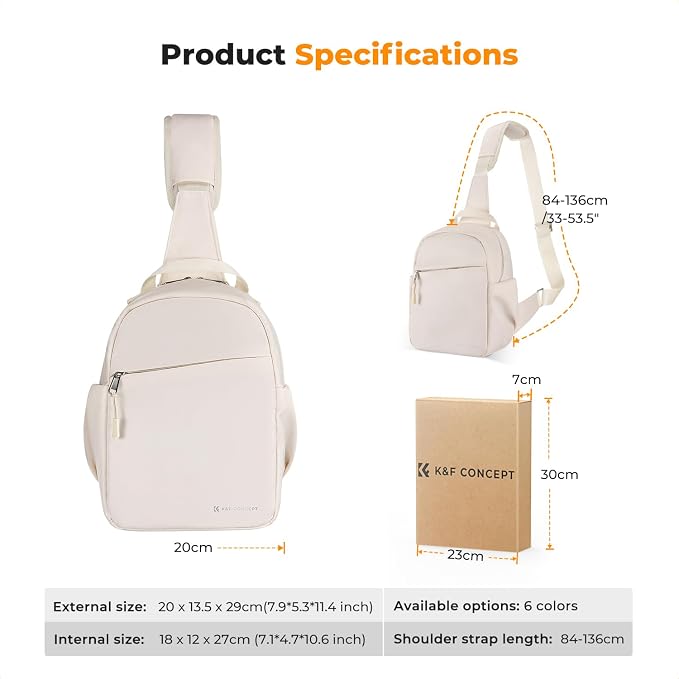 K&F CONCEPT Small Camera Bag for Photographer, Camera Sling Crossbody bag for - Image 6