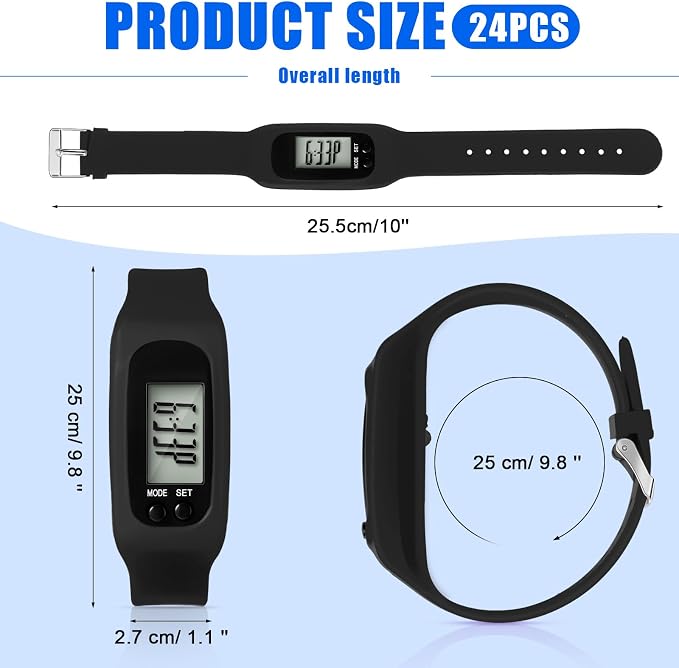 Geyoga Pedometer for Walking Steps and Miles Pedometer Watch Silicone Steps - Image 2