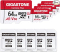 GIGASTONE 64GB Micro SD Card 5-Pack, Camera Plus, MicroSDXC Memory Card by Gigastone