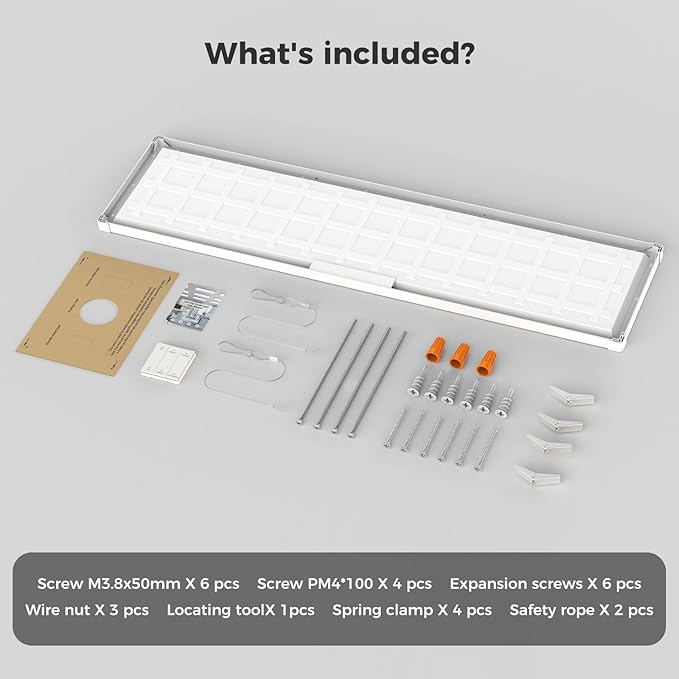 AIKVSXER 42 Pack 1x4 FT LED Flat Panel Light Surface Mount, with Wireless Switch & App Control, Night Mode, 50W 5500LM, 3000K/4000K/6500K, Ultra-Thin LED Light for Office Home,120-277V - White