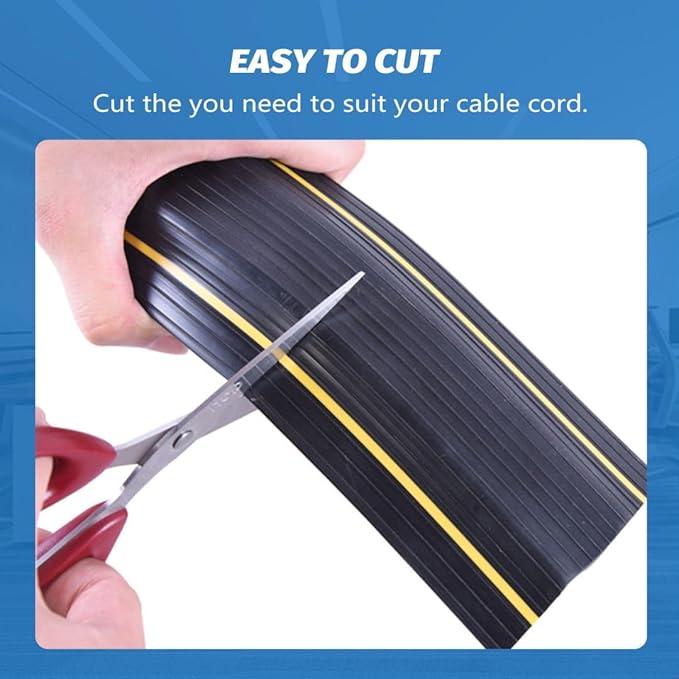 Vilmon 10FT Floor Cord Cover, Heavy Duty PVC Floor Cable Cover,Wire Cover to Protect Wire Prevent Cable Trips for Home Office,Cavity Size 0.94" by0.4