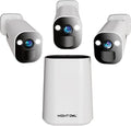 Night Owl 8 Channel Wi-Fi Video Home Security Hub with (3) Battery-Powered Wi-Fi 2K HD Indoor/Outdoor Spotlight Cameras with 2-Way Audio and 64GB microSD Card (Expandable up to 8 Cameras)