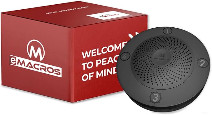 eMACROS Single Base Station Long Range Solar Wireless Driveway Alarm & Detector-Security Alert System-Monitor & Protect Outside Property (Incompatible with APP), Plug in to Use