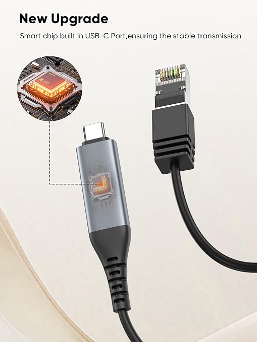 CableCreation USB C to Ethernet Cable 6.6FT, USB C to RJ45 Internet LAN Network - Image 4