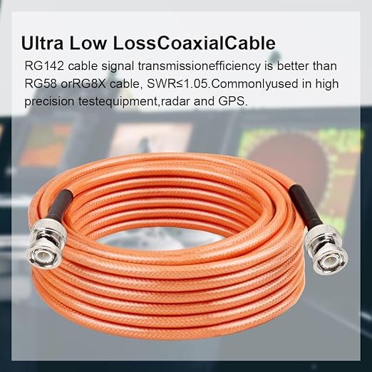 MOOKEERF RG142 BNC Male to BNC Male Coaxial Cable 8FT 50 ohm Ultra Low Loss - Image 3