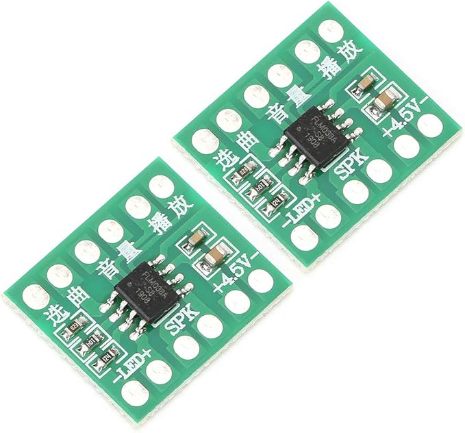 flexman 2Pcs Music Chip DIY Module, Sound Chip with Three Levels of Volume Adjustment, LED Chip Support 38 Songs for Smart Doorbell, Smart Lock, Music Toys, Tell Time Alarm Alock
