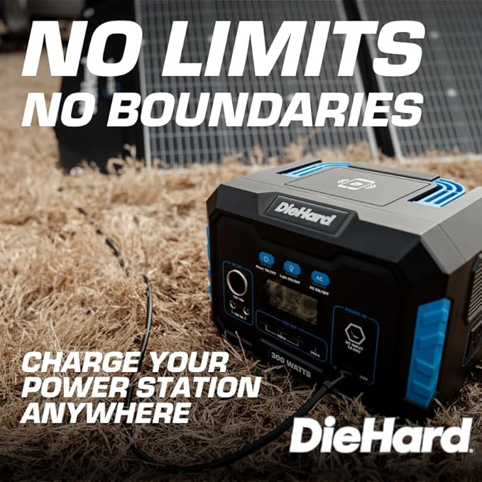 DieHard Solar Panel, 120-Watt, Foldable, Flexible, Lightweight, Portable - Designed for use with DieHard Portable Power Stations