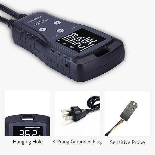DIGITEN Humidity Controller DHC101 Digital Humidistat Pre Wired Outlet Reptile Humidity Controller for Grow Tent Mushroom Greenhouse Homebrew Fermentation Humidifier Dehumidifier