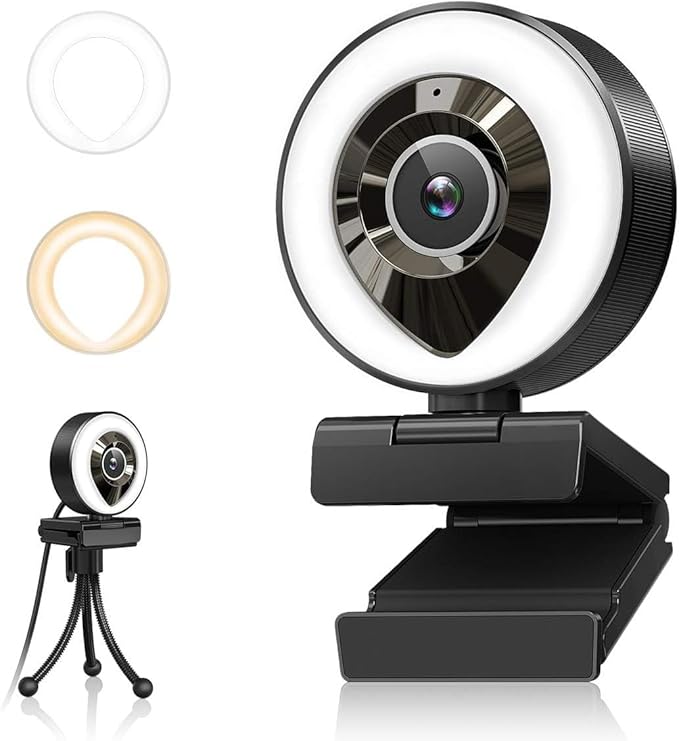 AIDELF Webcam Computer Camera 1080P with Dual Microphone Adjustable Right Light Web cam for PC Advanced Auto-Focus with Tripod Zoom Streaming Camera Gaming Webcam for YouTube Xbox Facebook Streamer