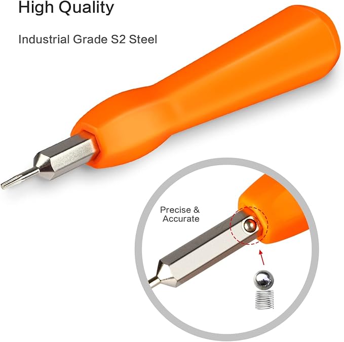 Video Screwdriver Bit Set for Battery and Wifi Access - Fits All Video Doorbell Models (Orange)