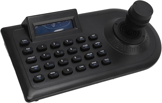 Yunseity PTZ Camera Joystick Controller, Dome IP PoE Camera Controller Keyboard with 3D Joystick, RS485 232, for PELCO D, for PELCO P, for Controlling 32 NVR DVRs 256 Ball Cameras (US Plug)