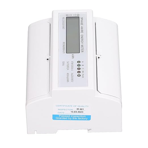 Energy Meter 3 Phase Electricity Usage Monitor LCD Display DIN Rail Mounting Power Meter 3x15A DC3x220V 380V
