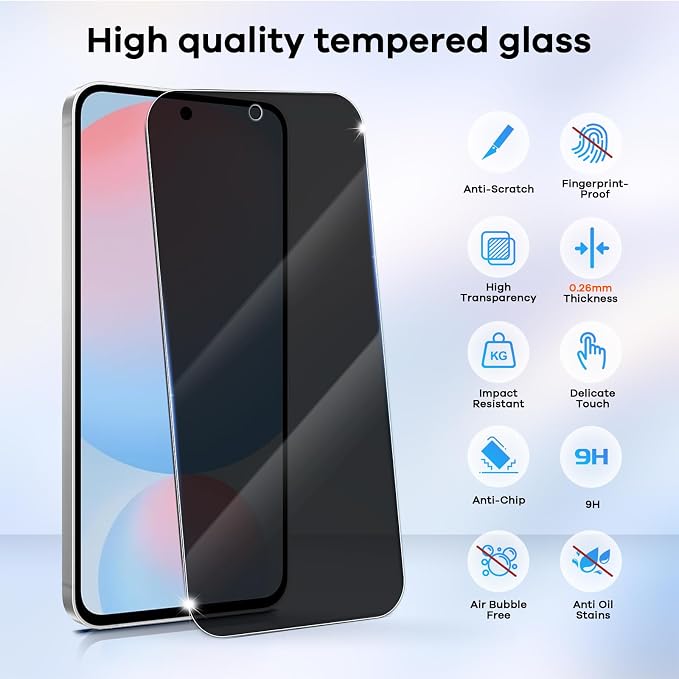 3+3 Pack for Samsung Galaxy S24 FE 5G Privacy Screen Protector & Phone Camera - Image 4