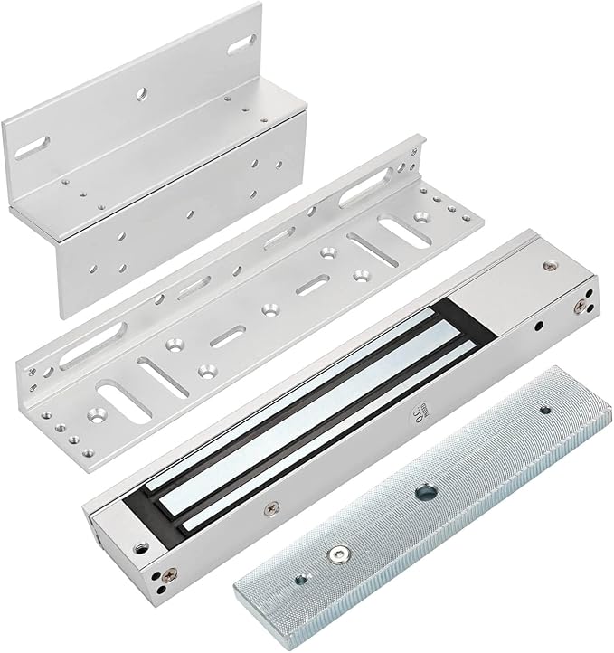 Electric Magnetic Lock with Z and L Bracket 280KG 600LBS Holding Force Electromagnet Lock 12V Fail Safe NC Mode Single Door for Access Control System