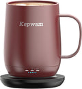 Kepwam Self Heating Coffee Mug T2, 16oz Smart Heated Coffee Mug, 150 Min Battery Life - Hot up to 149℉ Temperature Control Coffee Mug Warmer, Gifts for Dad Mom (No APP)