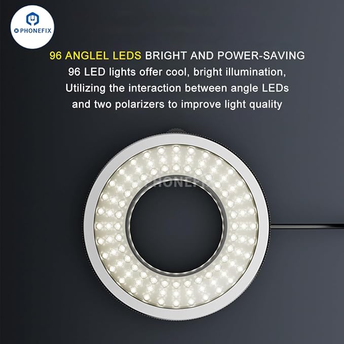 Microscope Polarized 96-LED Ring Light Anti Glare Microscope Lamp Illuminator - Image 5