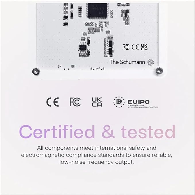The Schumann Frequency Generator for Healing V2 Pro, 0.1-999.99 Hz Adjustable Schumann Resonance Generator Device for Sleep, Wellness & Meditation, USB-C Rechargeable, Portable Natural Therapy Machine