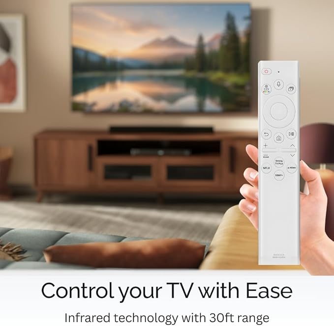 BN59-01391A Samsung TV Remote Control Replacement for Smart TV - Easy Setup, Universal Bluetooth/IR Voice Remote, Solarcell - Works with Samsung QLED, Frame, Crystal UHD, 4K, & LED Smart TVs, White