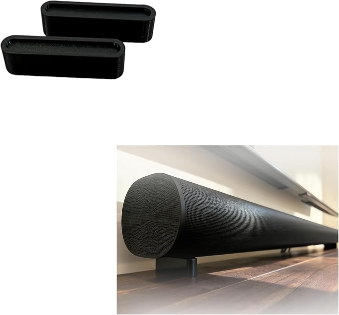 Compatible with Sonos Arc Soundbar Riser Feet Stand Set | Elevate 1″–3″ for Better Sound & Under-Cabinet Clearance | Anti-Vibration Soundbar Lift Kit | Tool-Free Installation (Black, 30mm)