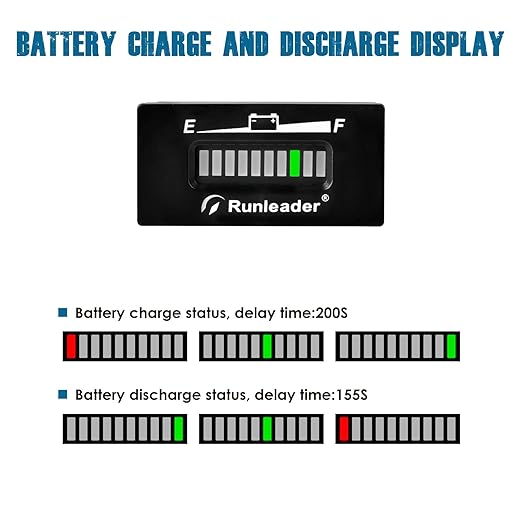 Runleader RL-BI028 DC 12V to 24V LED Battery Indicator, Applicable to Lead Acid Battery.