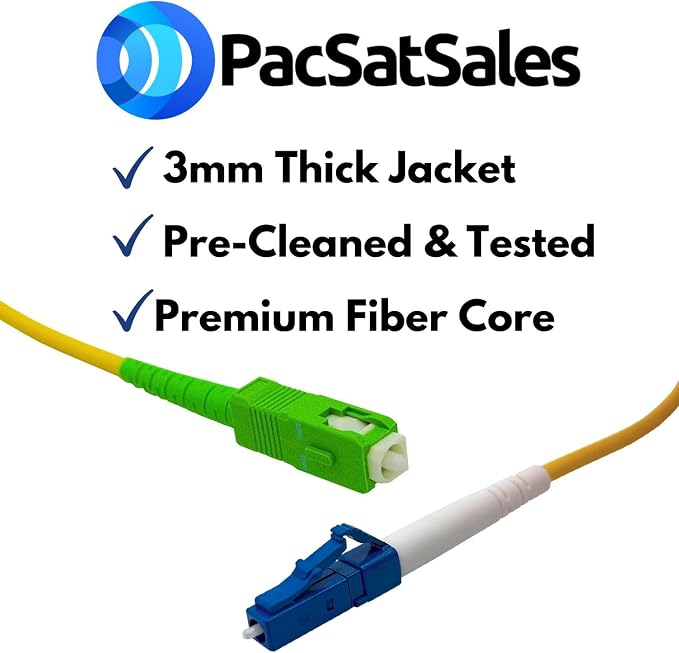 10M / 30ft SC/APC to LC Fiber Optic Patch Cable - Image 2